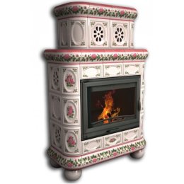 Каминная облицовка КимрПечь Медальон пристенная двухъярусная Розы